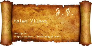 Halma Vilmos névjegykártya
